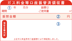 ガス料金等口座振替済のお知らせ欄